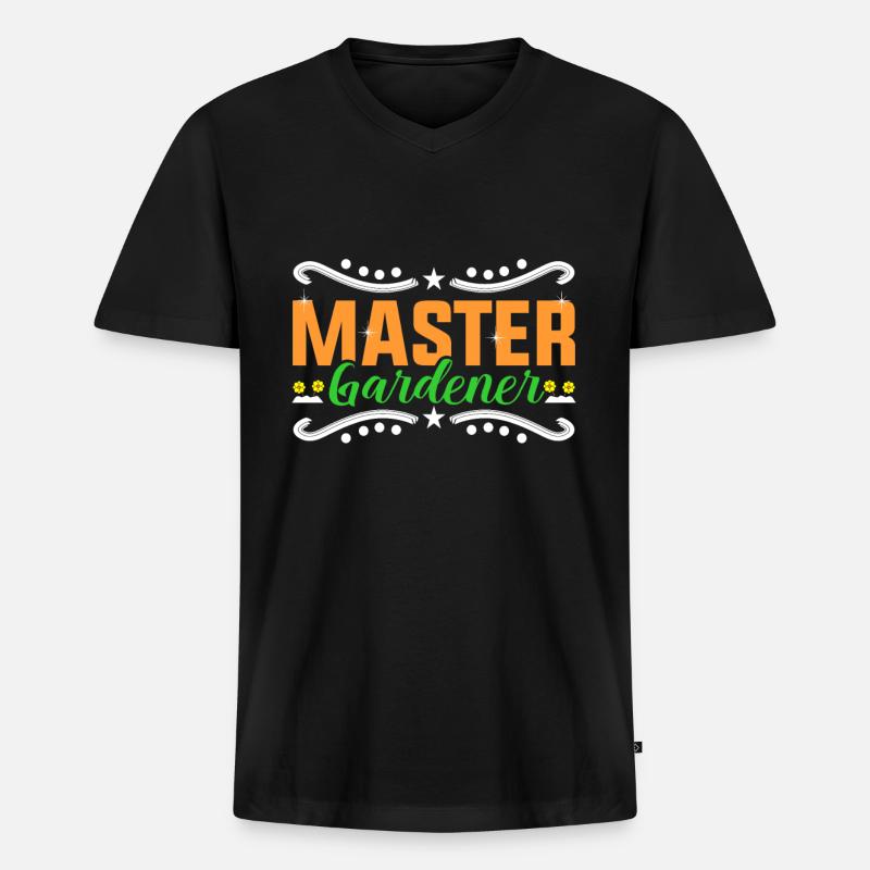 Gärtner - Männer Premium Bio T-Shirt mit V-Ausschnitt - Schwarz