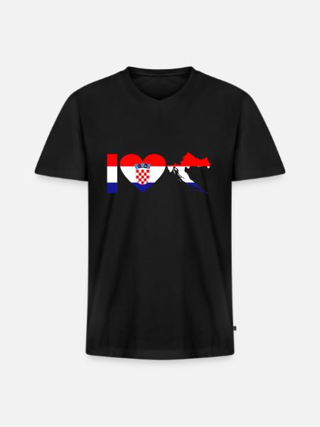 Croatia - Men's Premium Organic T-shirt with V-neck - black