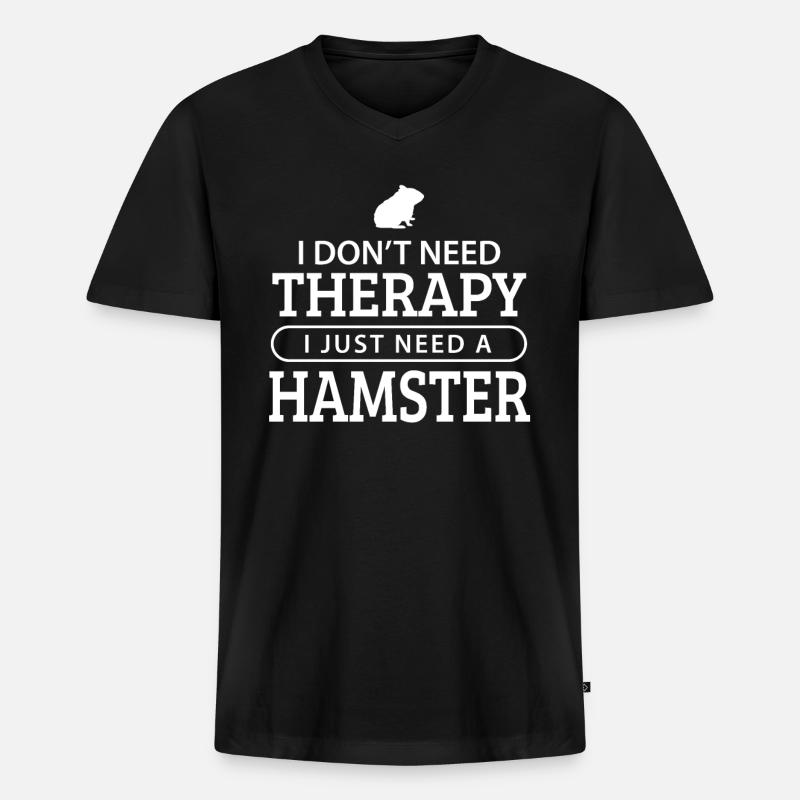 Hamster - Männer Premium Bio T-Shirt mit V-Ausschnitt - Schwarz