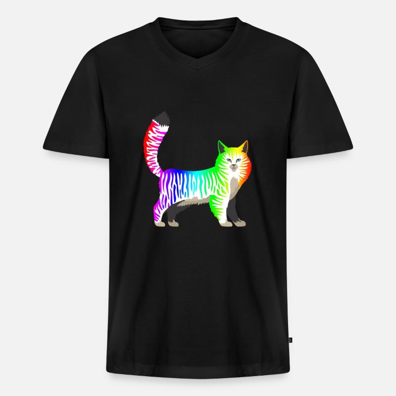 LGBT - Männer Premium Bio T-Shirt mit V-Ausschnitt - Schwarz