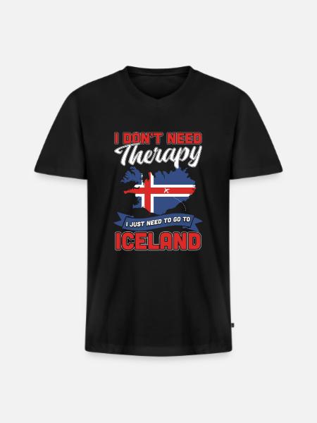 Iceland - Men's Premium Organic T-shirt with V-neck - black