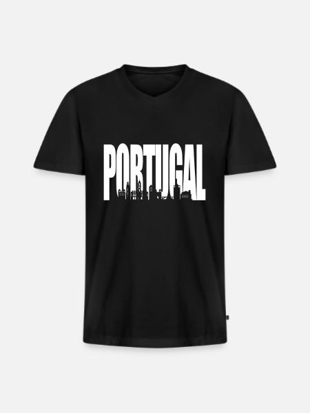 Portugal - Men's Premium Organic T-shirt with V-neck - black
