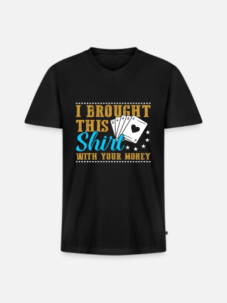 Poker Poker Gift - Men's Premium Organic T-shirt with V-neck - black