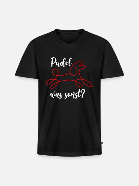 poodle - Men's Premium Organic T-shirt with V-neck - black