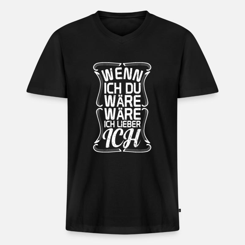 lustiger Spruch - Männer Premium Bio T-Shirt mit V-Ausschnitt - Schwarz