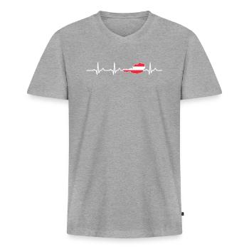 Autriche - T-shirt encolure en V Premium bio Homme - gris chiné - Devant