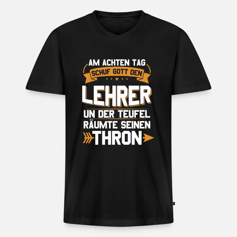Lehrer - Männer Premium Bio T-Shirt mit V-Ausschnitt - Schwarz