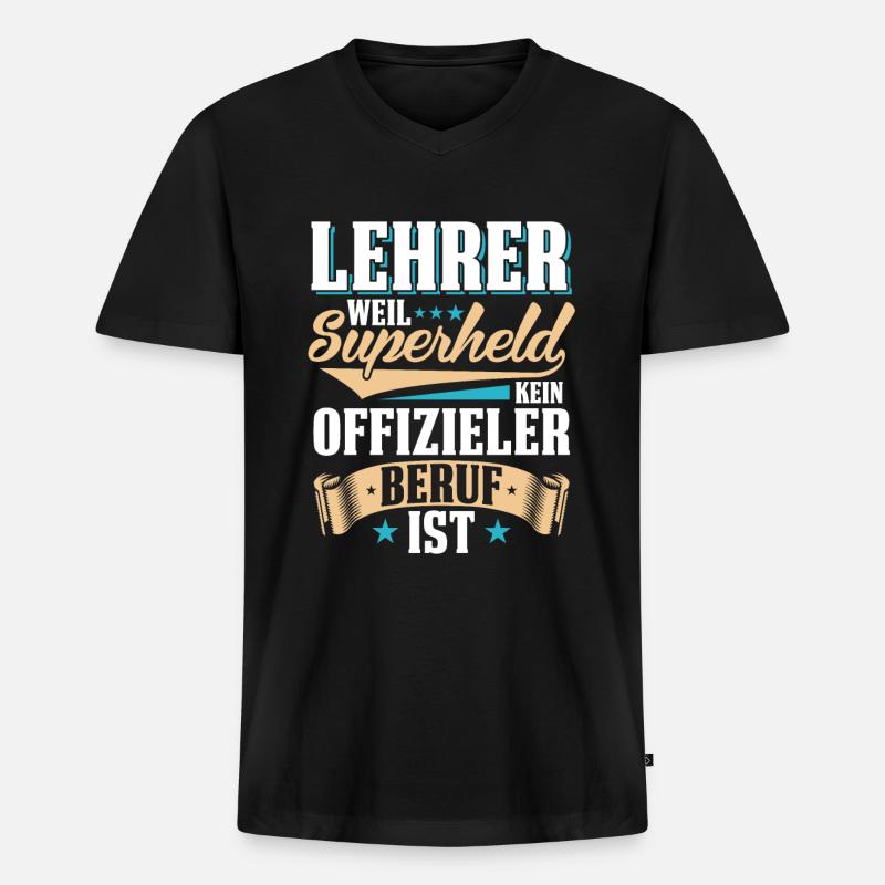 Lehrer - Männer Premium Bio T-Shirt mit V-Ausschnitt - Schwarz