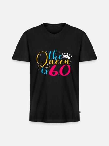 60ème anniversaire - T-shirt encolure en V Premium bio Homme - noir