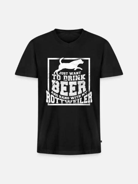 Rottweiler - Men's Premium Organic T-shirt with V-neck - black