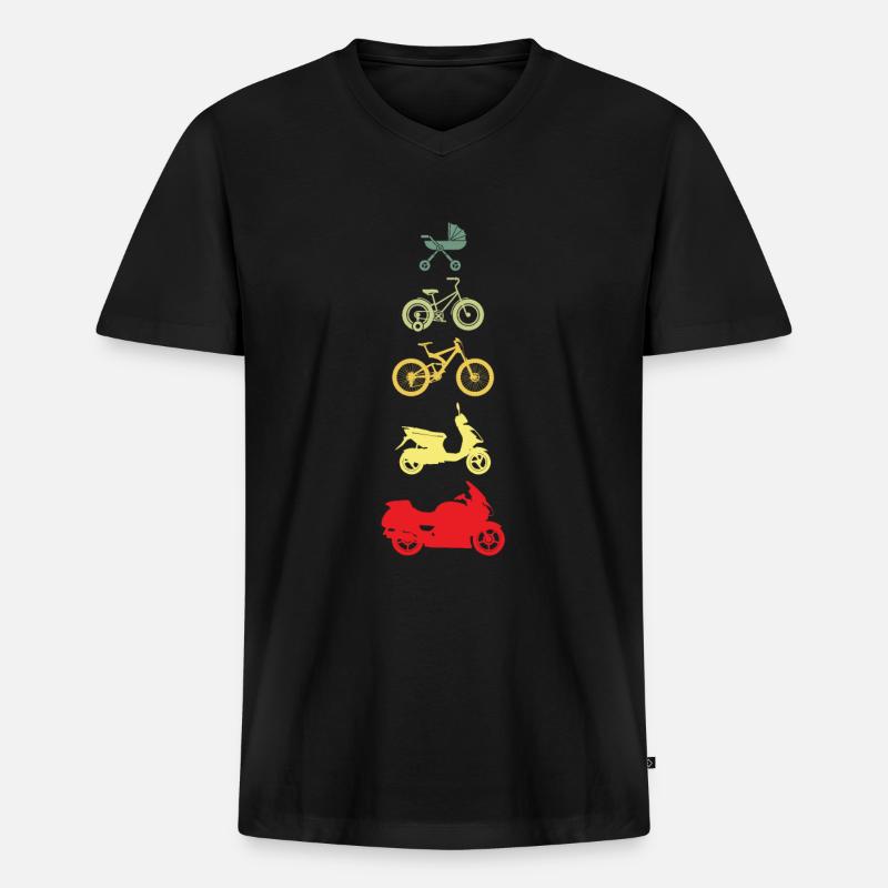 Motorrad - Männer Premium Bio T-Shirt mit V-Ausschnitt - Schwarz