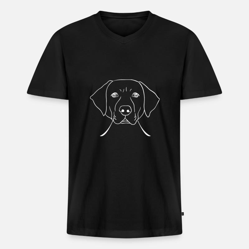 Labrador - Männer Premium Bio T-Shirt mit V-Ausschnitt - Schwarz