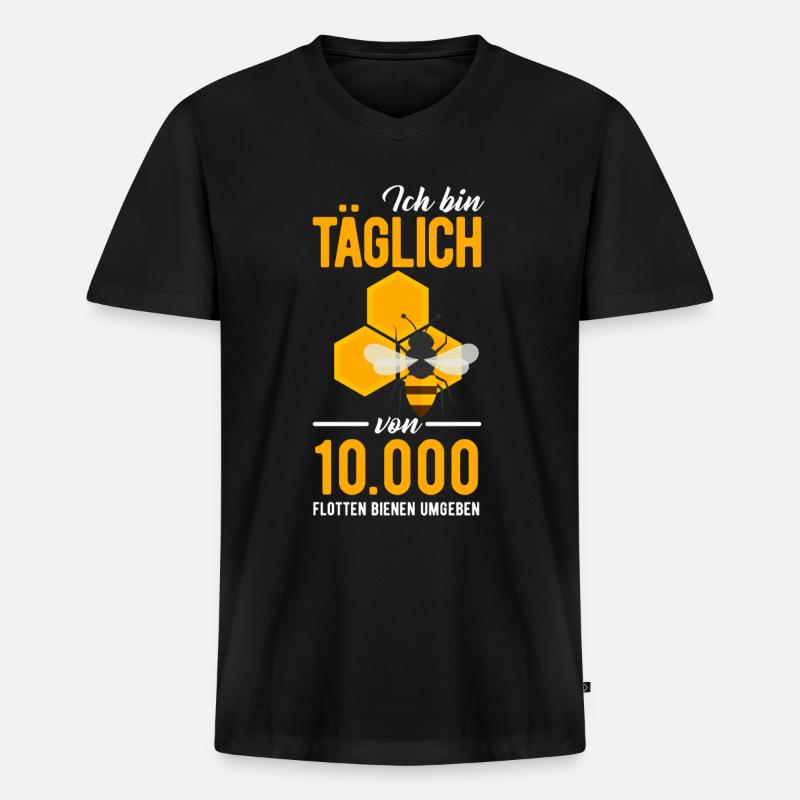 Imker - Männer Premium Bio T-Shirt mit V-Ausschnitt - Schwarz