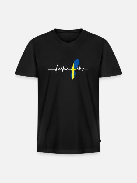 Suède - T-shirt encolure en V Premium bio Homme - noir