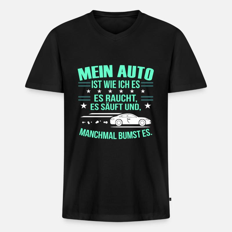 Auto - Männer Premium Bio T-Shirt mit V-Ausschnitt - Schwarz