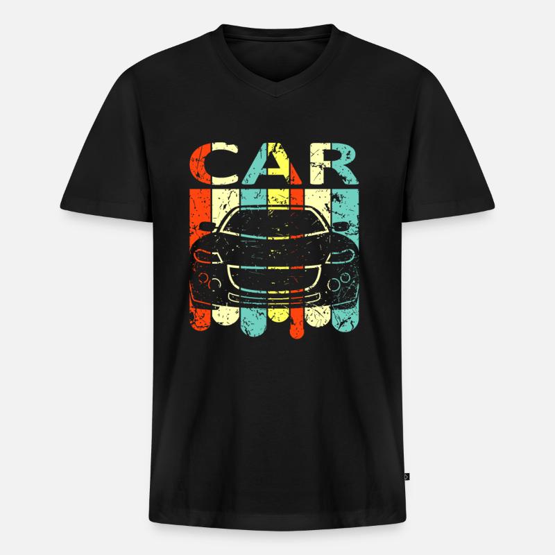 Auto - Männer Premium Bio T-Shirt mit V-Ausschnitt - Schwarz