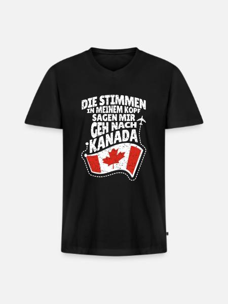 Canada - Men's Premium Organic T-shirt with V-neck - black