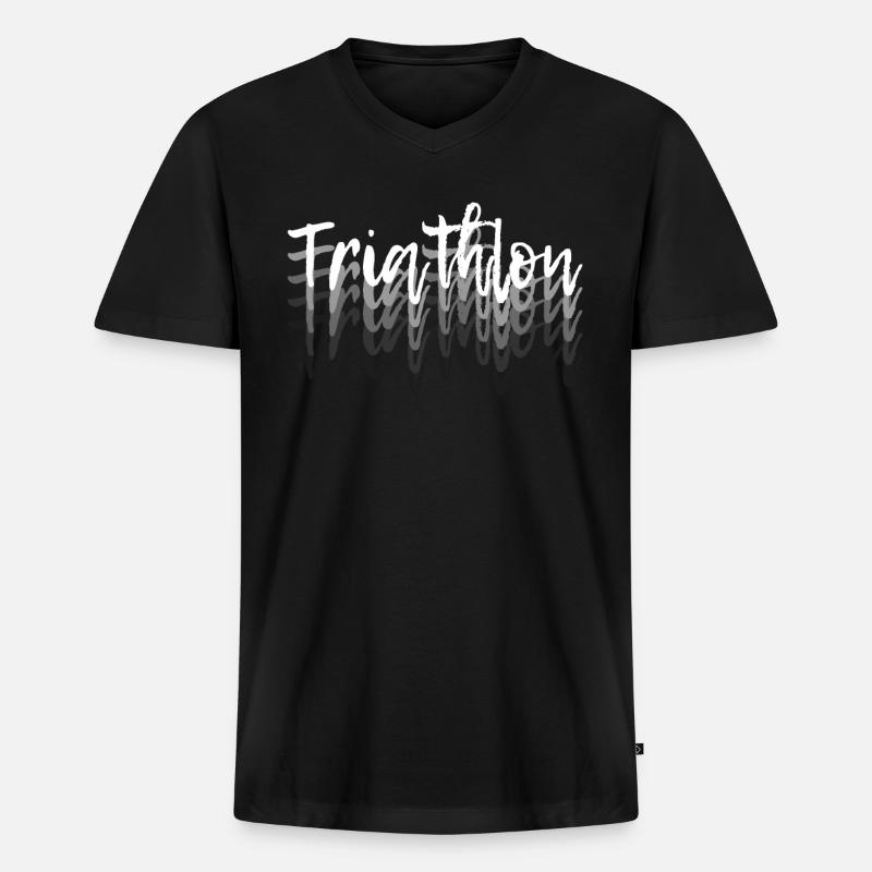Triathlon - Männer Premium Bio T-Shirt mit V-Ausschnitt - Schwarz