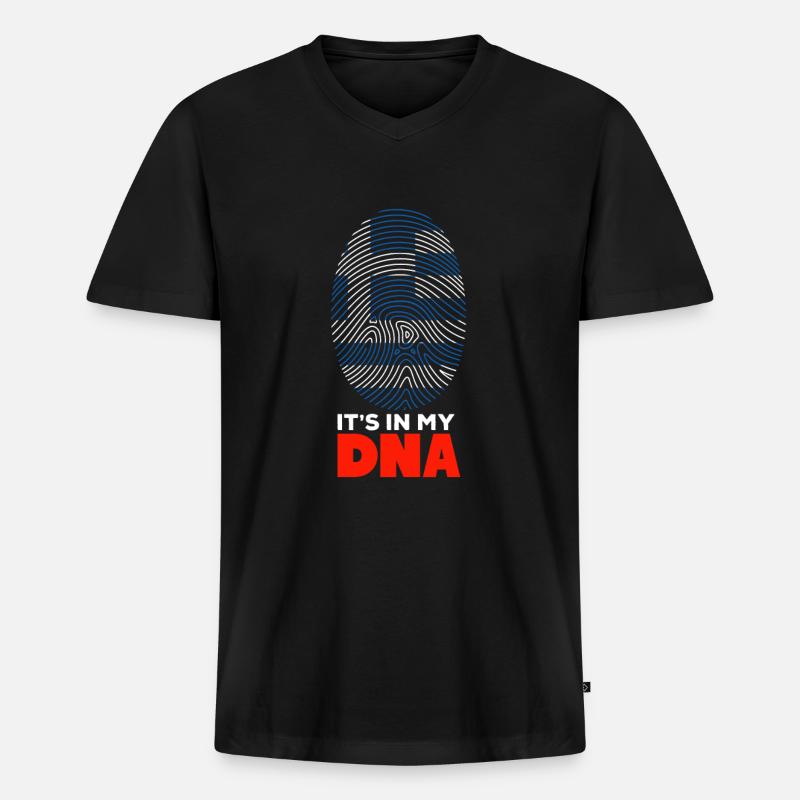 Griechenland - Männer Premium Bio T-Shirt mit V-Ausschnitt - Schwarz