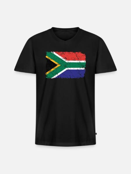 Südafrika - Männer Premium Bio T-Shirt mit V-Ausschnitt - Schwarz