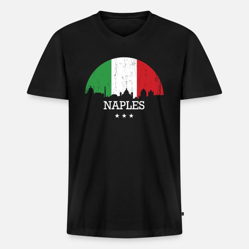 Neapel Italien - Männer Premium Bio T-Shirt mit V-Ausschnitt - Schwarz