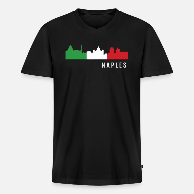 Neapel Italien - Männer Premium Bio T-Shirt mit V-Ausschnitt - Schwarz