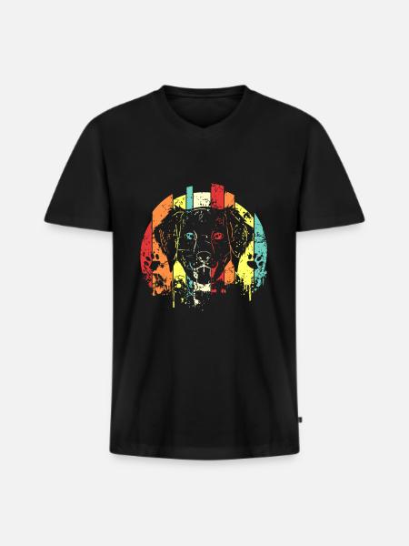 Golden retriever - Men's Premium Organic T-shirt with V-neck - black