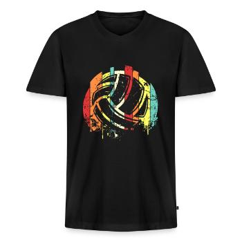 volleyball - Men's Premium Organic T-shirt with V-neck - black - Front - Nico (187cm)