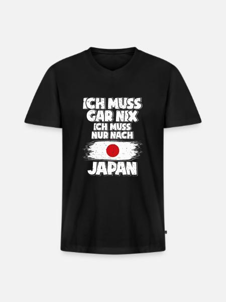 Japan - Männer Premium Bio T-Shirt mit V-Ausschnitt - Schwarz