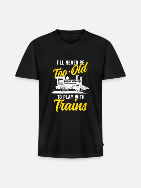 Train trains train modèle - T-shirt encolure en V Premium bio Homme - noir