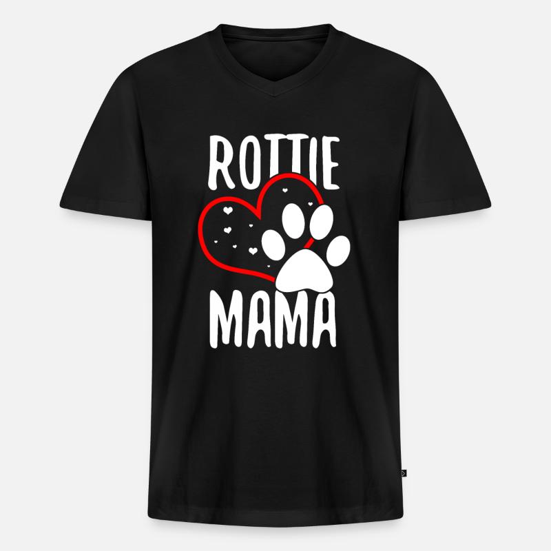 Rottweiler - Männer Premium Bio T-Shirt mit V-Ausschnitt - Schwarz