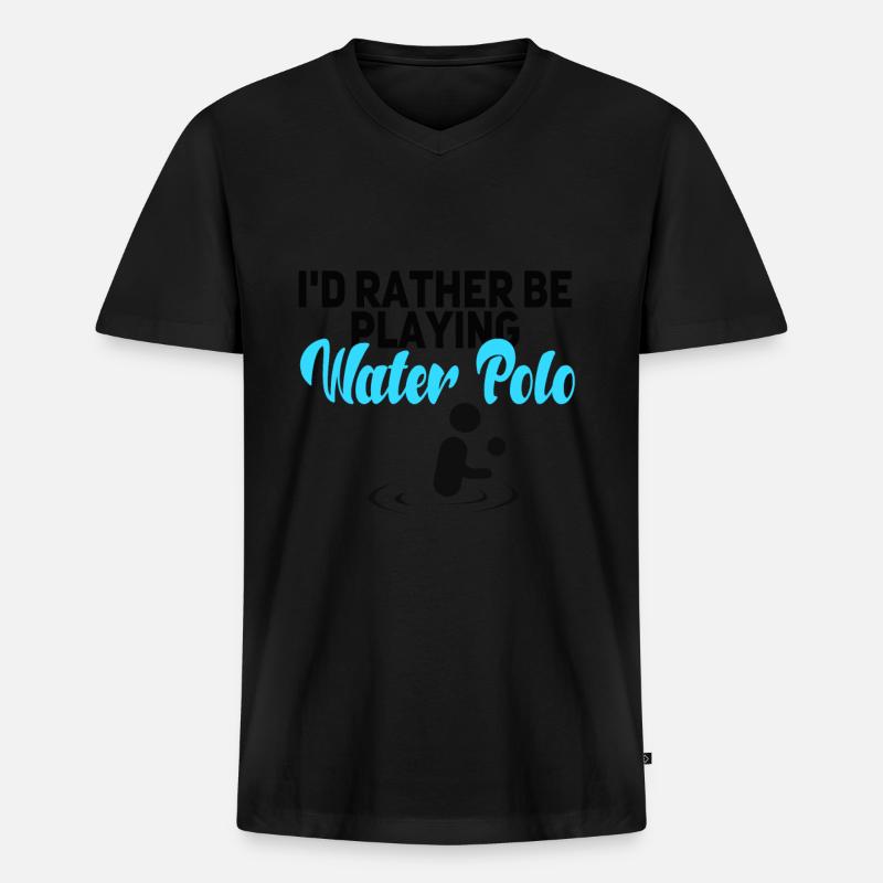 Wasserball - Männer Premium Bio T-Shirt mit V-Ausschnitt - Schwarz
