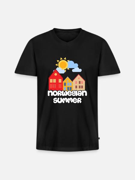 Norwegen - Männer Premium Bio T-Shirt mit V-Ausschnitt - Schwarz