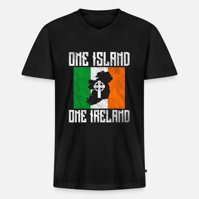 Irland - Männer Premium Bio T-Shirt mit V-Ausschnitt - Schwarz
