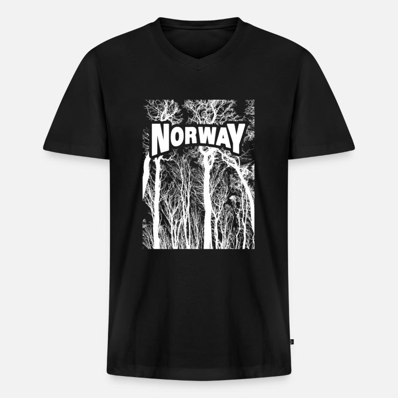 Norwegen - Männer Premium Bio T-Shirt mit V-Ausschnitt - Schwarz