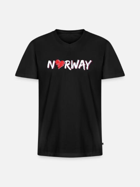 Norway - Men's Premium Organic T-shirt with V-neck - black