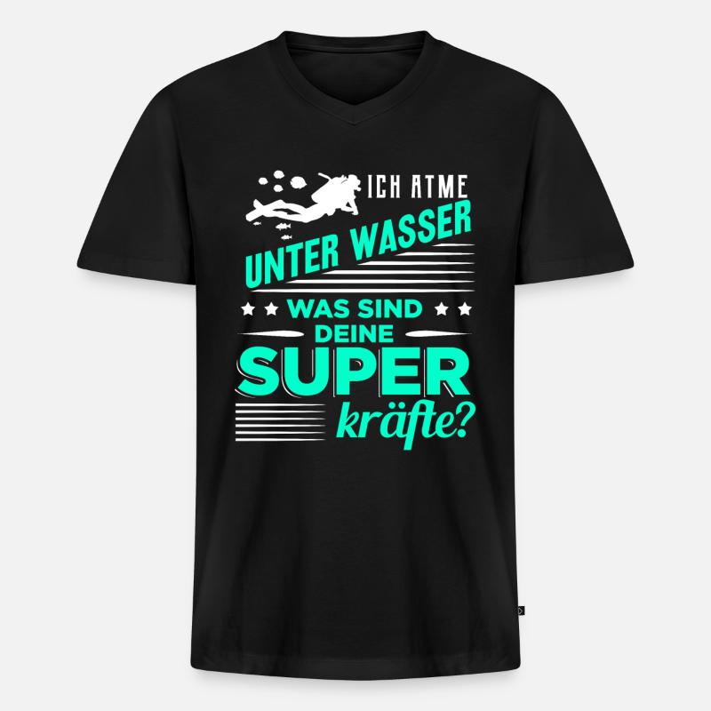 tauchen - Männer Premium Bio T-Shirt mit V-Ausschnitt - Schwarz