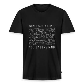 chimie - T-shirt encolure en V Premium bio Homme - noir - Devant - Nico (187cm)