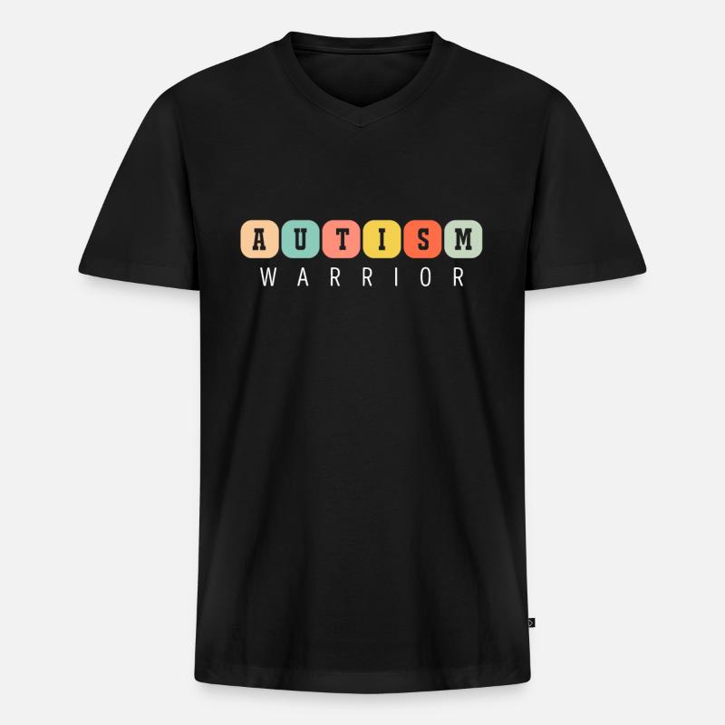 Autismus - Männer Premium Bio T-Shirt mit V-Ausschnitt - Schwarz