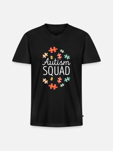 autism - Men's Premium Organic T-shirt with V-neck - black