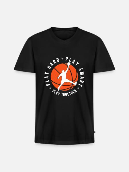 basketball - Men's Premium Organic T-shirt with V-neck - black