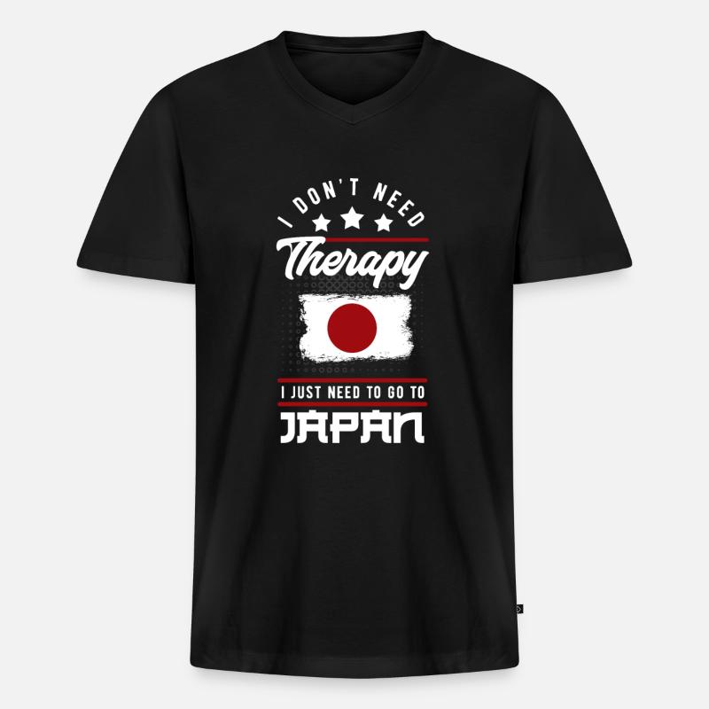 Japan - Männer Premium Bio T-Shirt mit V-Ausschnitt - Schwarz
