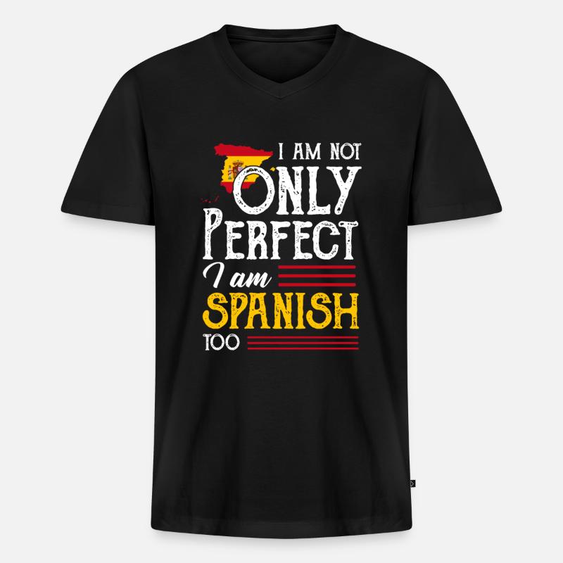 Spanien - Männer Premium Bio T-Shirt mit V-Ausschnitt - Schwarz