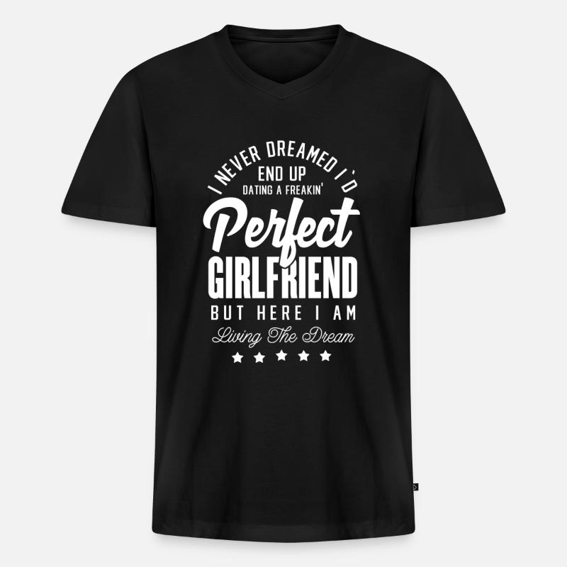 Freundin - Männer Premium Bio T-Shirt mit V-Ausschnitt - Schwarz