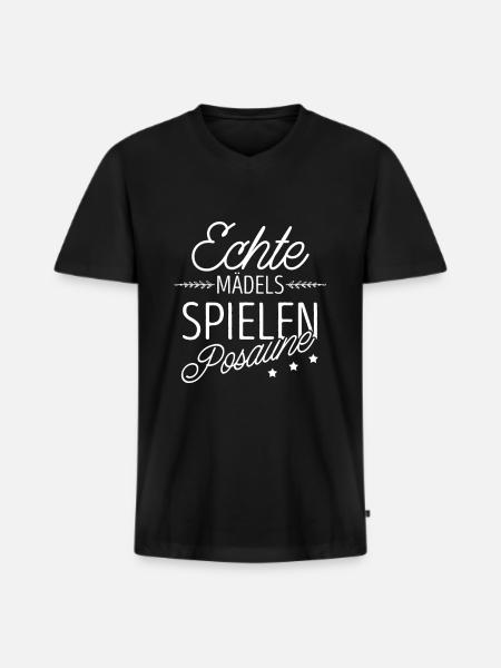 Posaune - Männer Premium Bio T-Shirt mit V-Ausschnitt - Schwarz