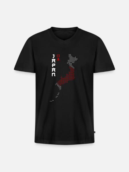 Japan - Männer Premium Bio T-Shirt mit V-Ausschnitt - Schwarz