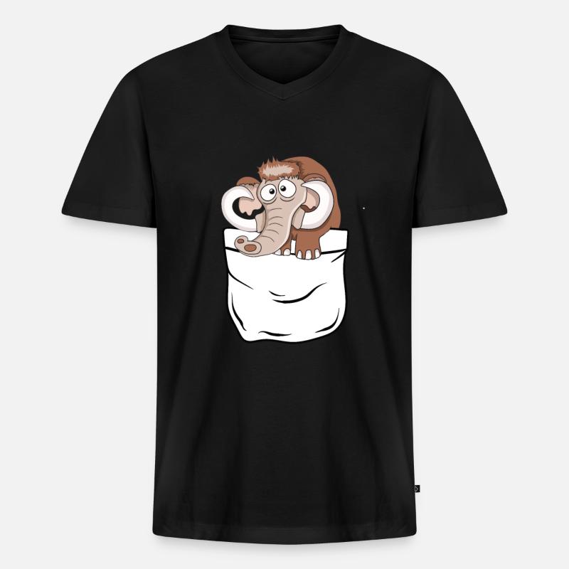 Mammut - Männer Premium Bio T-Shirt mit V-Ausschnitt - Schwarz