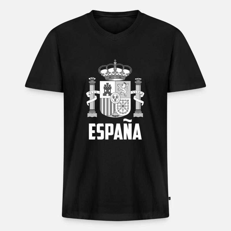 Spanien - Männer Premium Bio T-Shirt mit V-Ausschnitt - Schwarz