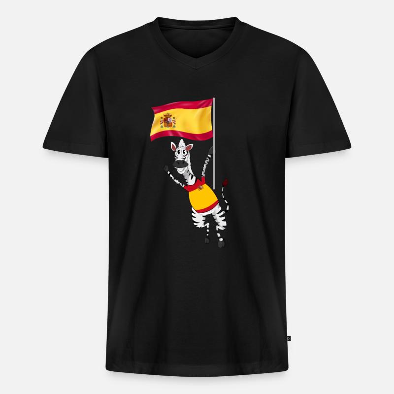 Spanien - Männer Premium Bio T-Shirt mit V-Ausschnitt - Schwarz