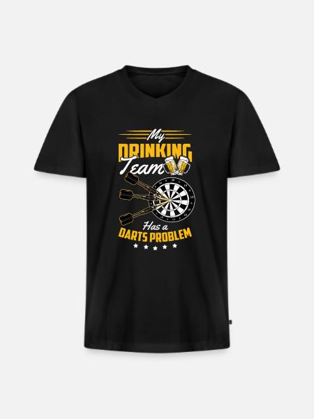 Darts - Men's Premium Organic T-shirt with V-neck - black
